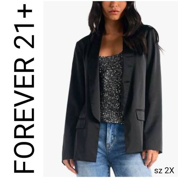 Forever 21 Jackets & Blazers - Forever 21 Plus Black Lightweight Jacket